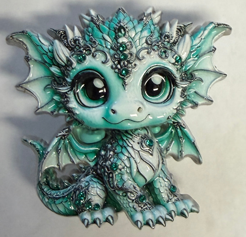 MFB3 Jeweled Baby Dragon Metal Focal Bead