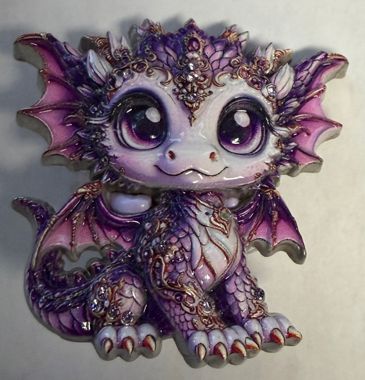 MFB3 Jeweled Baby Dragon Metal Focal Bead