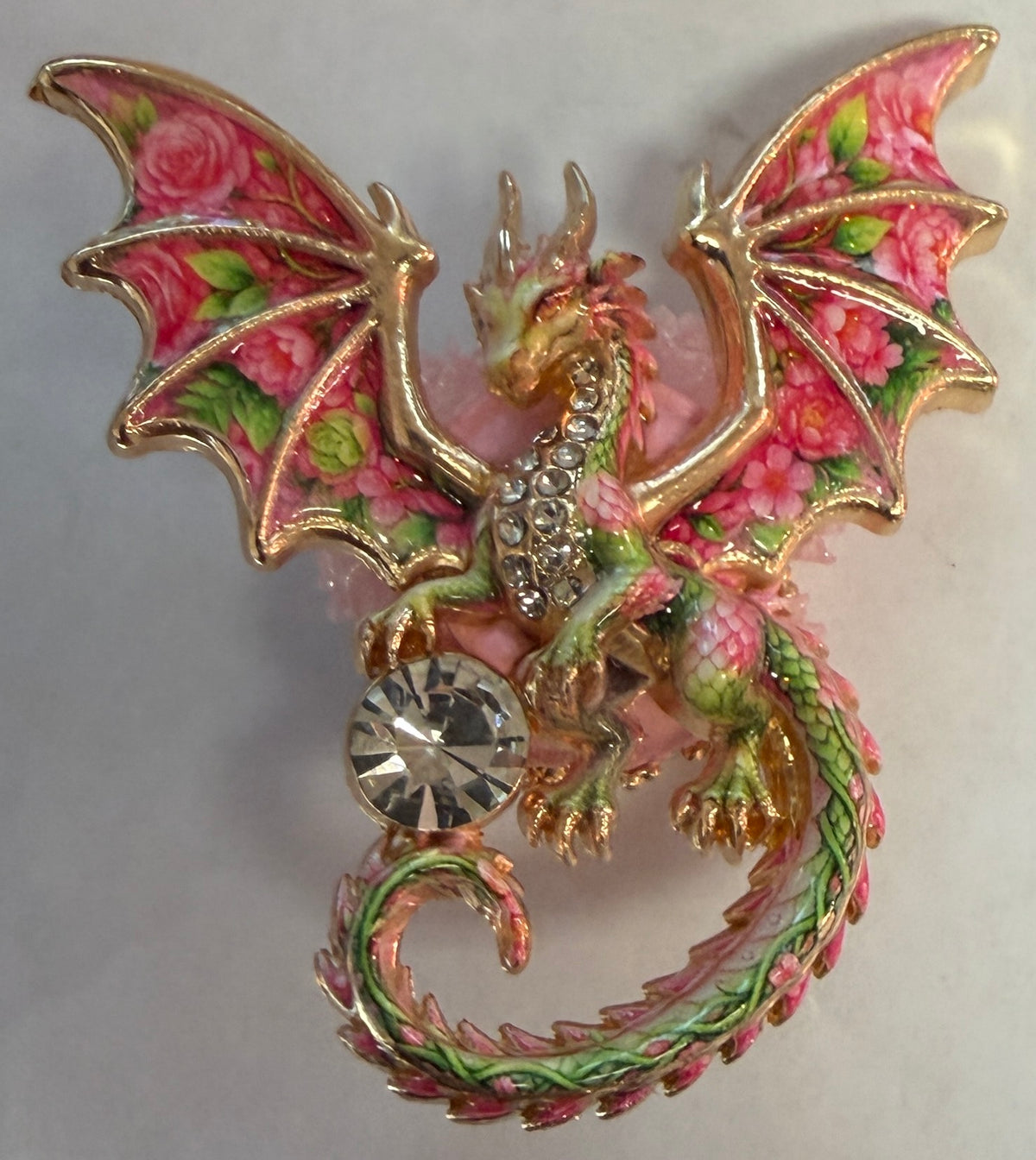 MFB4 Jeweled Flying Dragon Metal Focal Bead