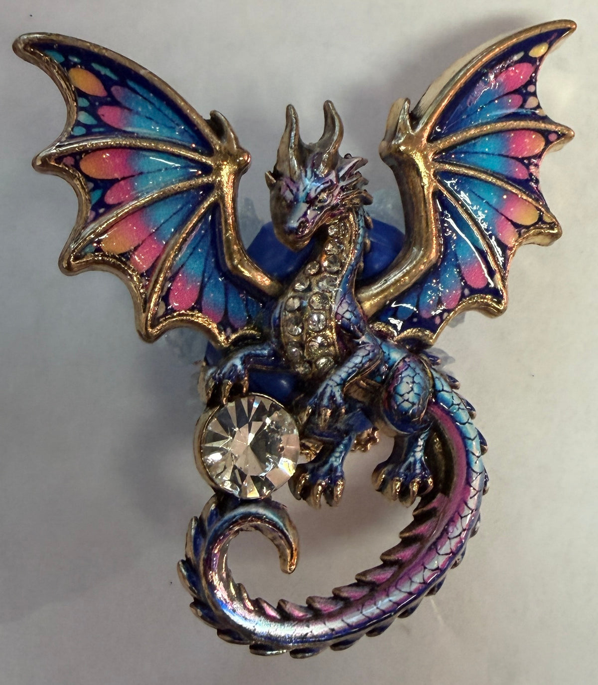 MFB4 Jeweled Flying Dragon Metal Focal Bead