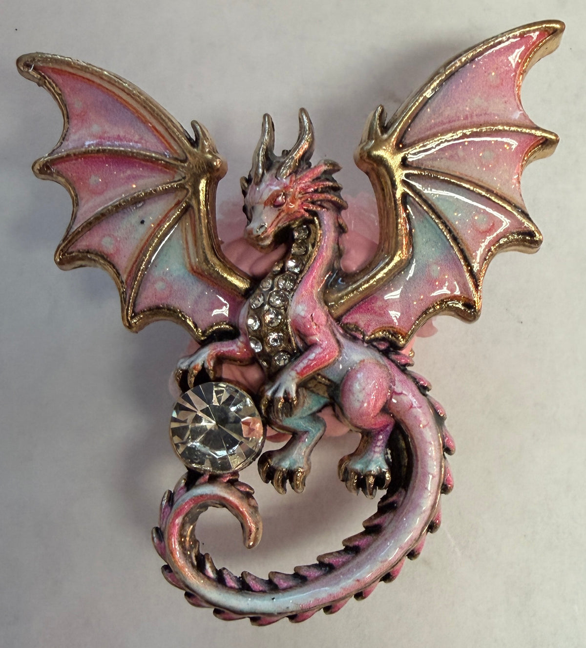 MFB4 Jeweled Flying Dragon Metal Focal Bead