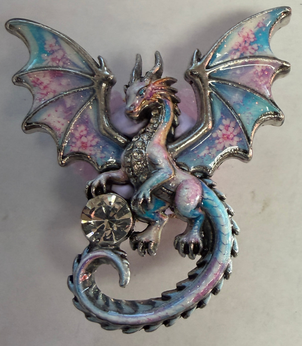 MFB4 Jeweled Flying Dragon Metal Focal Bead