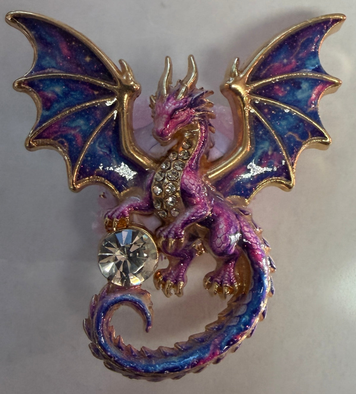 MFB4 Jeweled Flying Dragon Metal Focal Bead