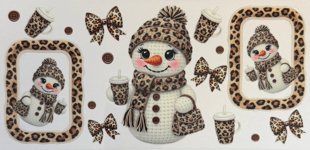 16W337 Leopard Print Snowman & Winter Accessories