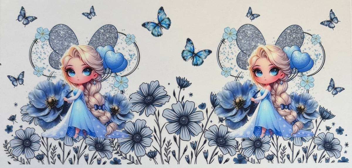 16W341 Blue Ice Princess, Flowers & Butterflies