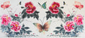 16W345 Watercolor Pink Flowers & Butterflies