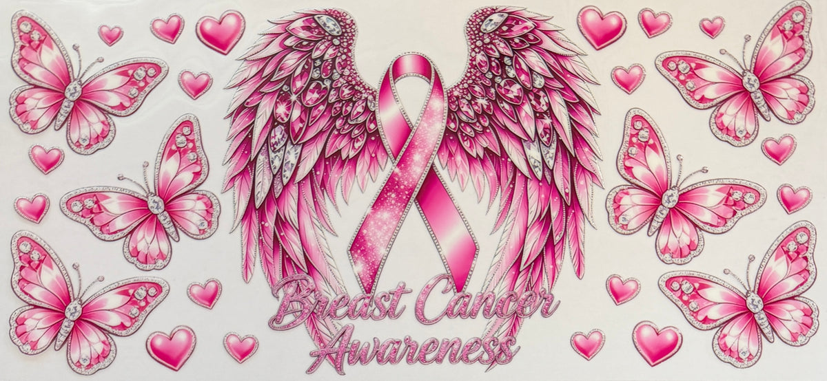 16W346 Breast Cancer Awareness Wings & Butterflies