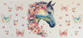 16W349 Floral Horse, Butterflies & Countryside