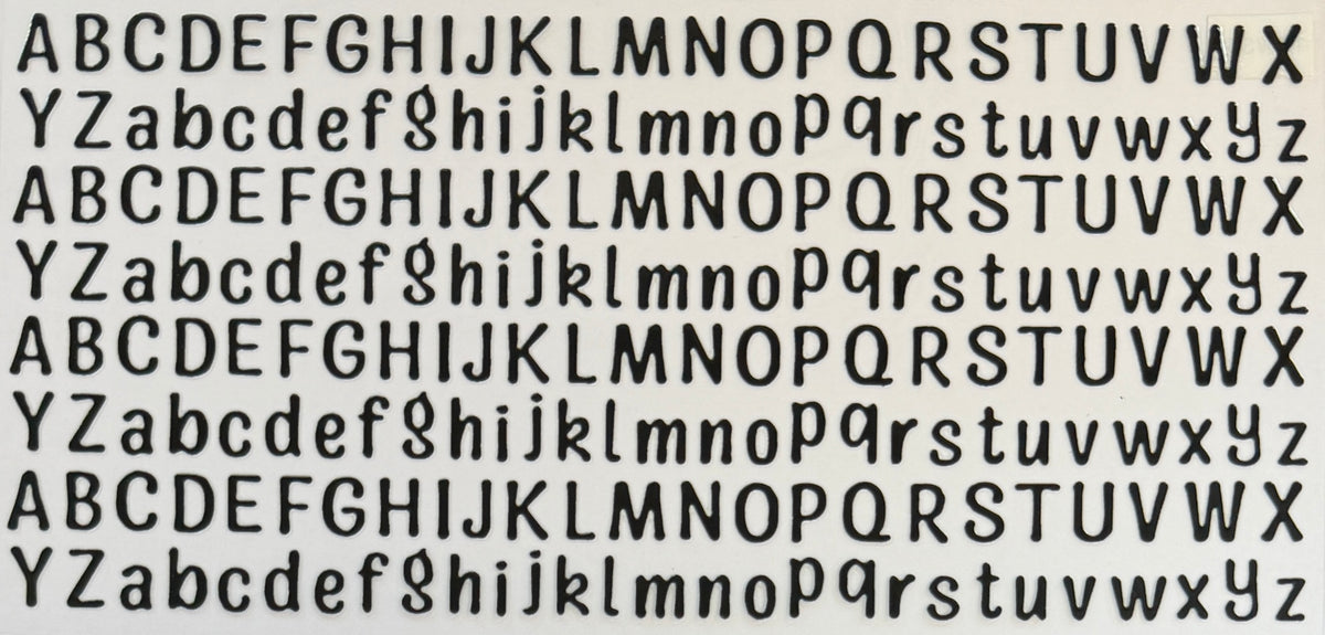 16W350 Black Alphabet Letters