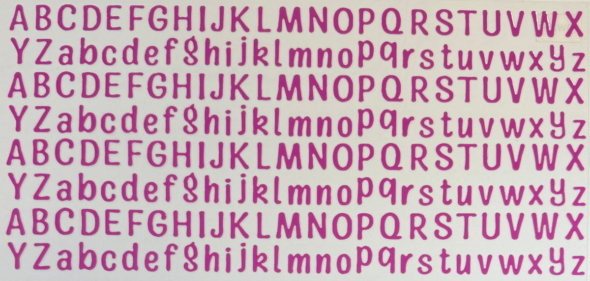 16W351 Pink Alphabet Letters
