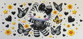 16W352 Black & White Striped Kitty with Butterflies