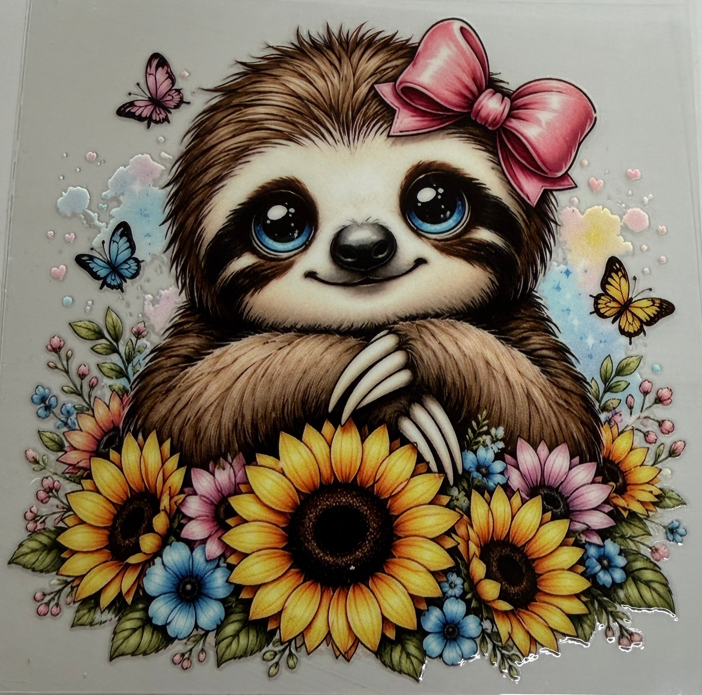 A8 UV DTF DECAL SLOTH