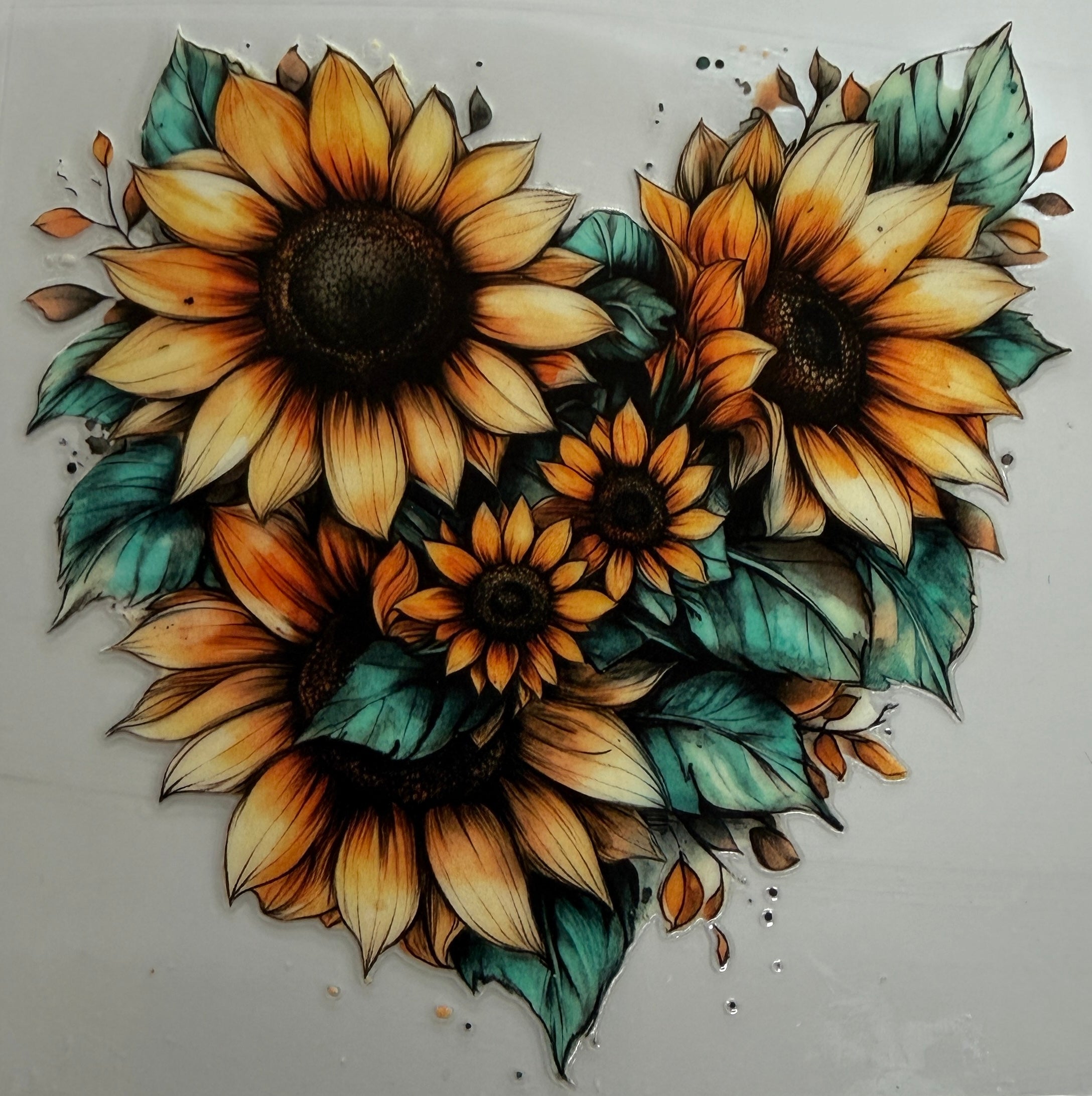 F2 UV DTF DECAL SUNFLOWERS