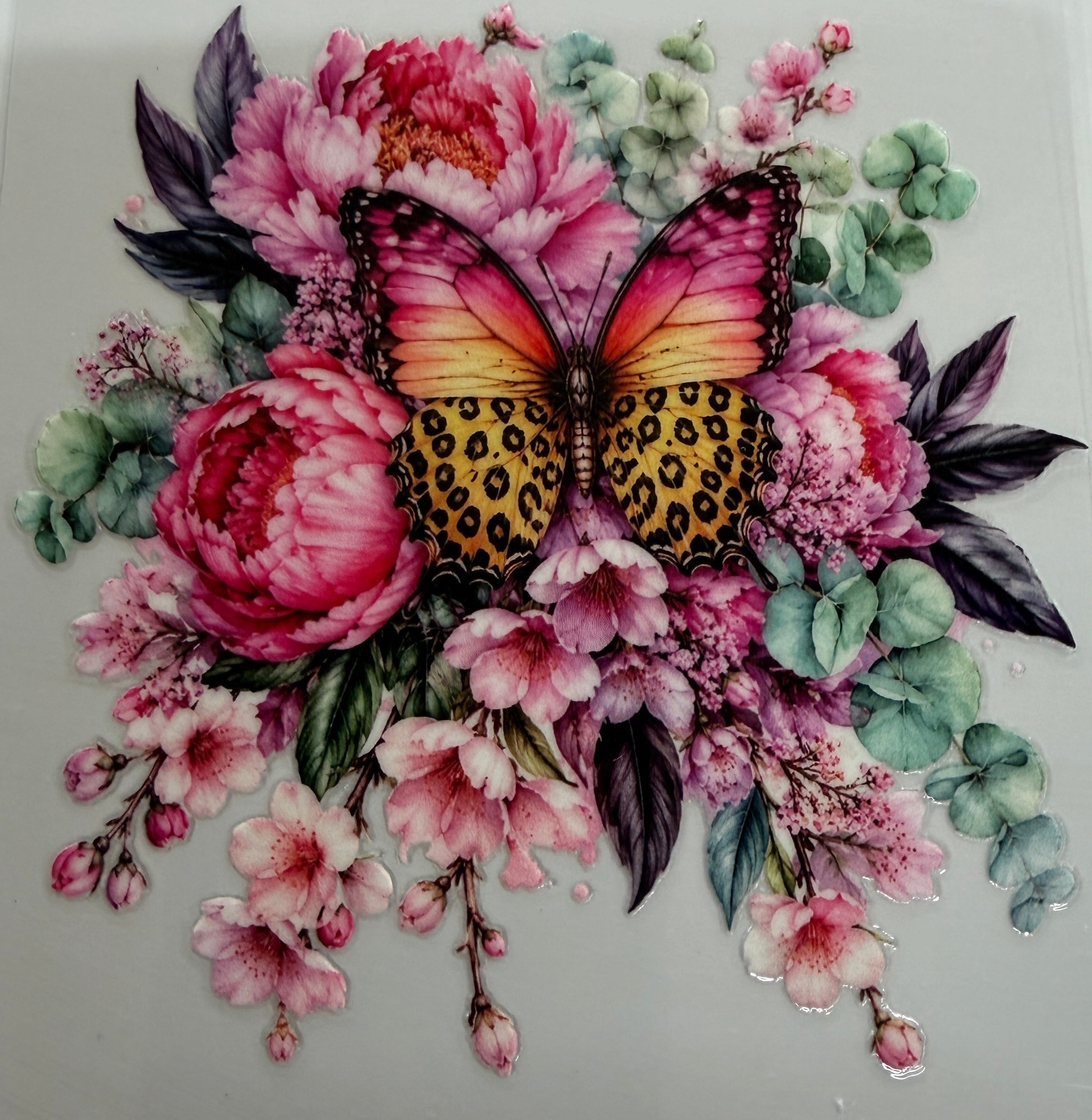 D-I2 UV DTF DECAL YELLOW BUTTERFLY