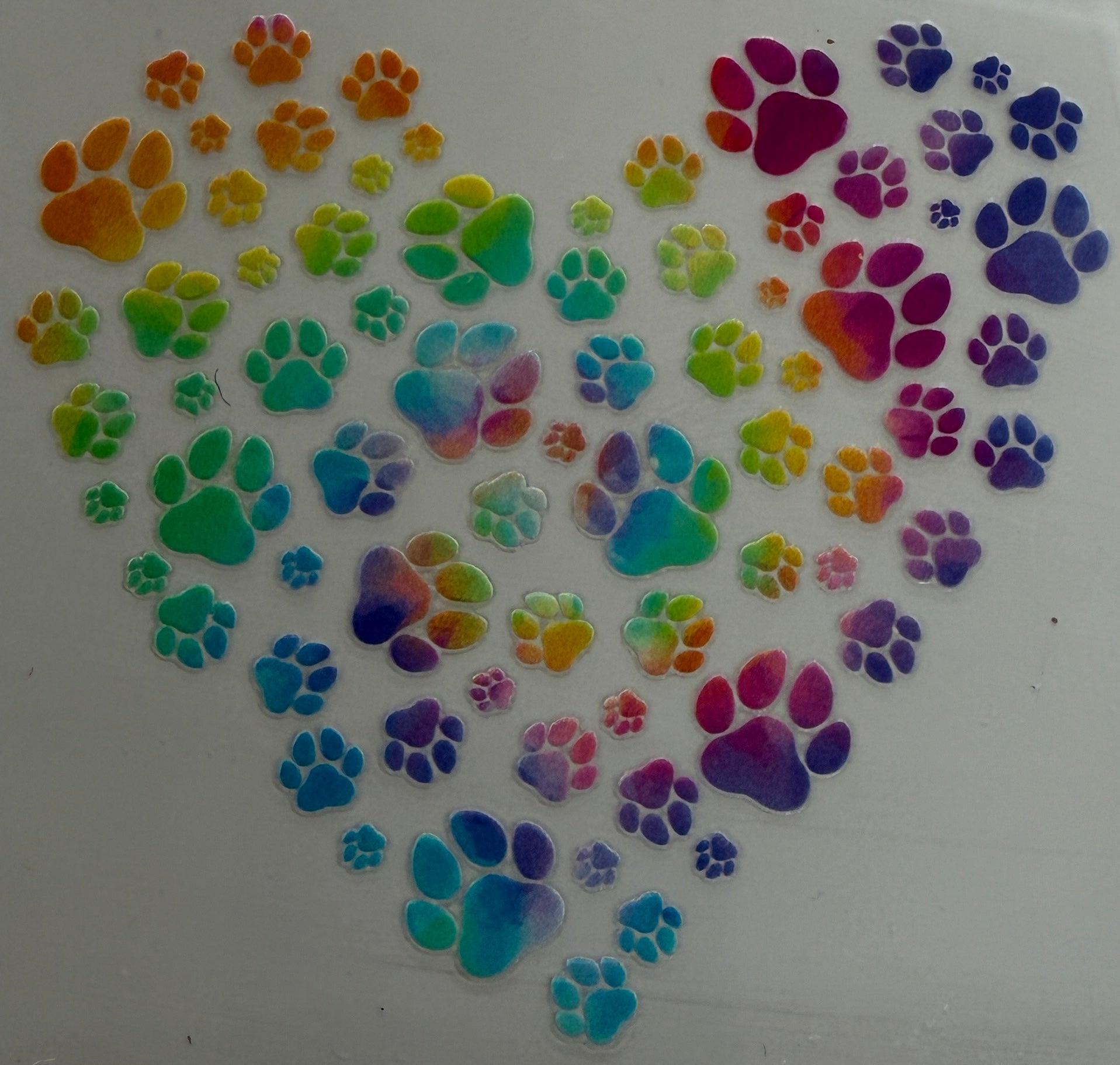 A6 UV DTF DECAL PAW PRINTS