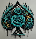 D-M4 UV DTF DECAL TEAL SPADE