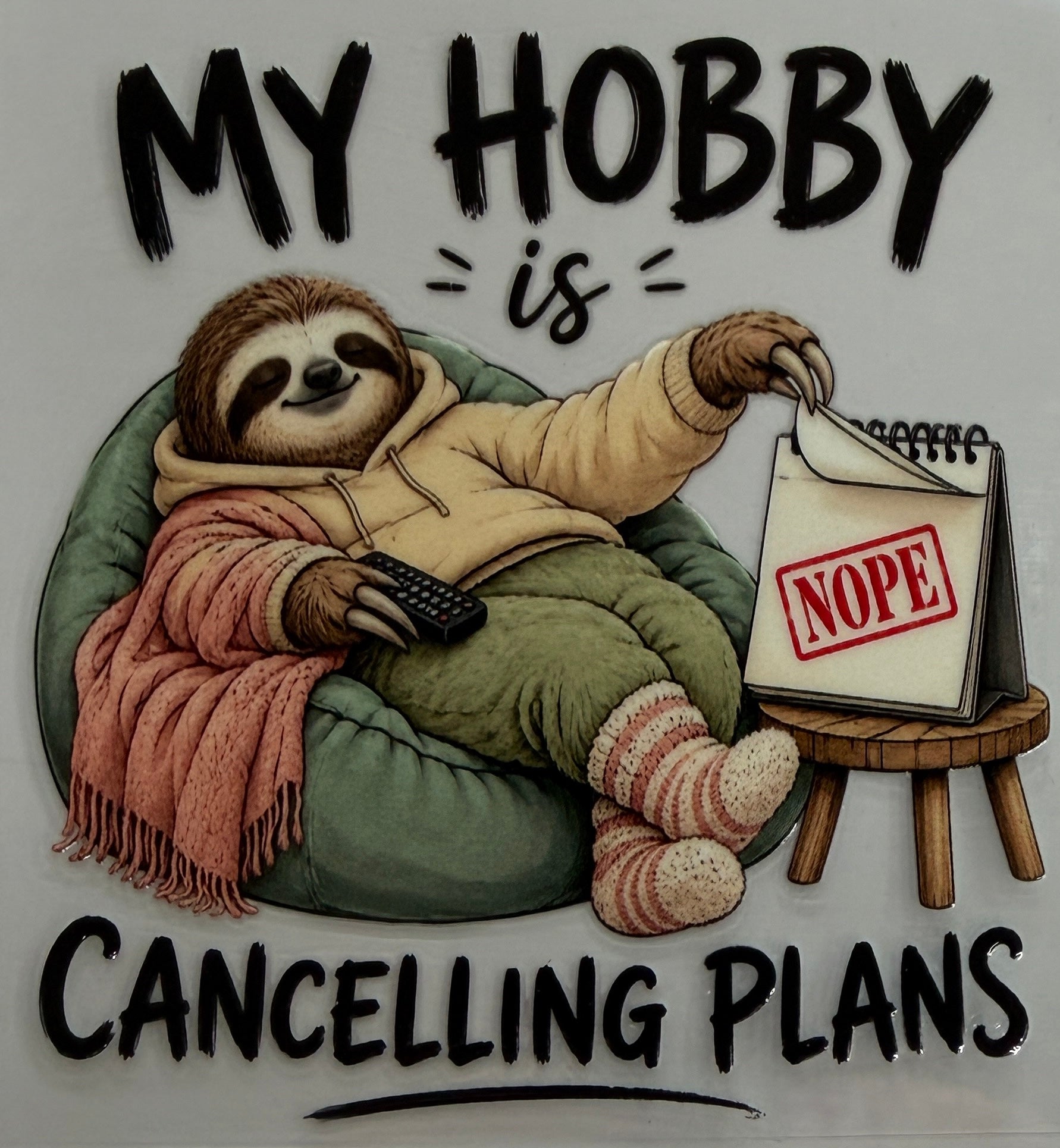 A5 UV DTF DECAL SLOTH