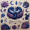 E-MY1 UV DTF ELEMENT BLUE DRAGONS
